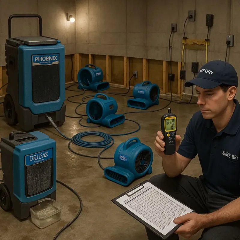 Structural Drying and Dehumidification process in Franklin, GA